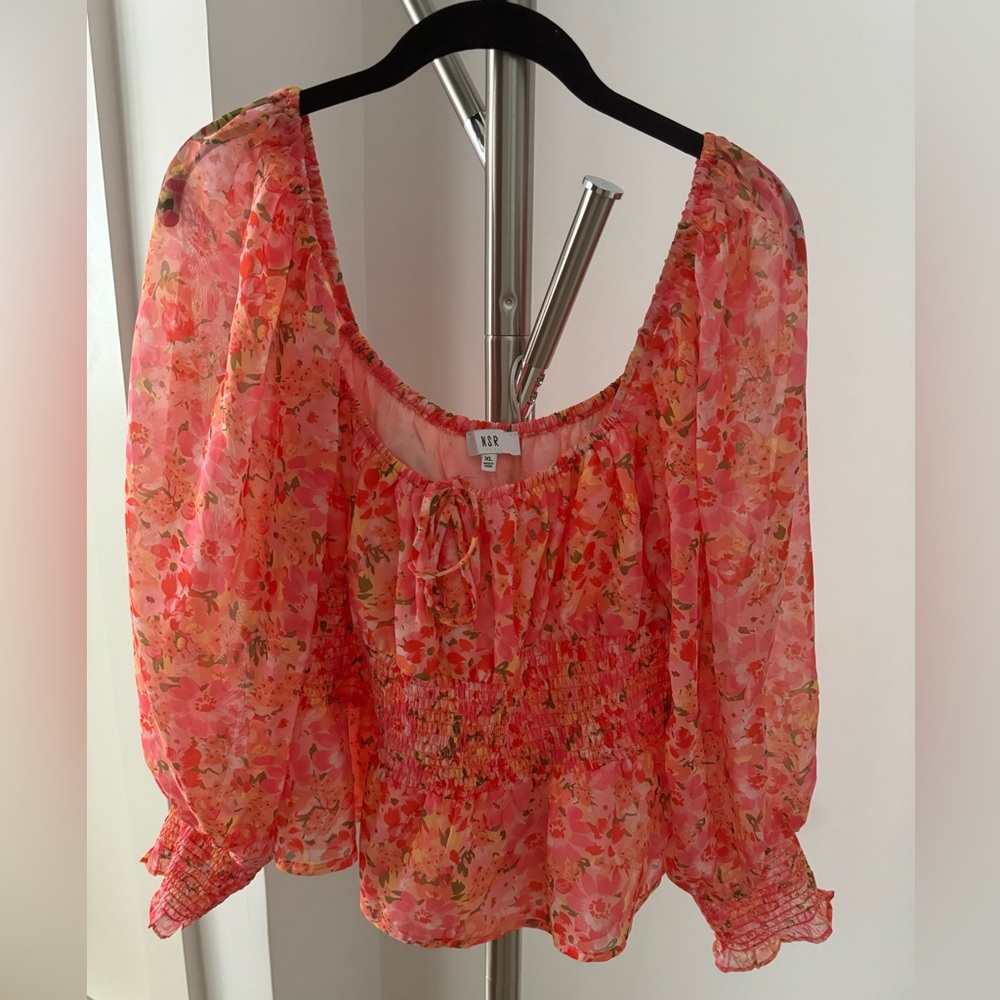 NSR floral cropped blouse